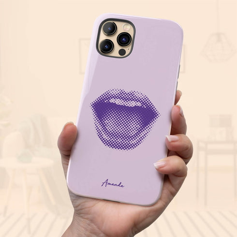 Personalized Pop Art Halftone Lips iPhone Case